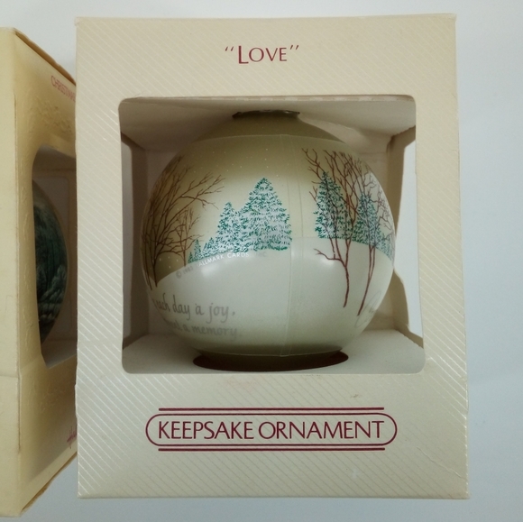 (2) NIB Vintage Hallmark Glass Ornament 1980 1983 Christmas Charmer Keepsake - Picture 9 of 14